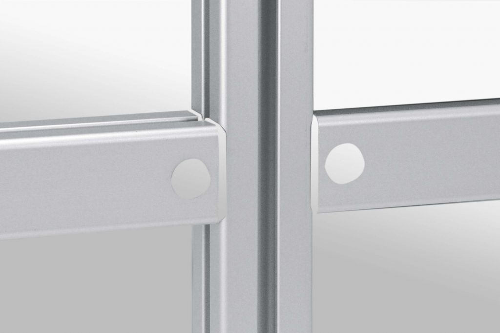Aluminium groove profile connectors for panels
